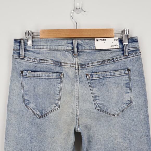 NWT Kensie The Short Mid Rise Double Roll Cuff Lithgow With Destruction 6/28 - Picture 4 of 9